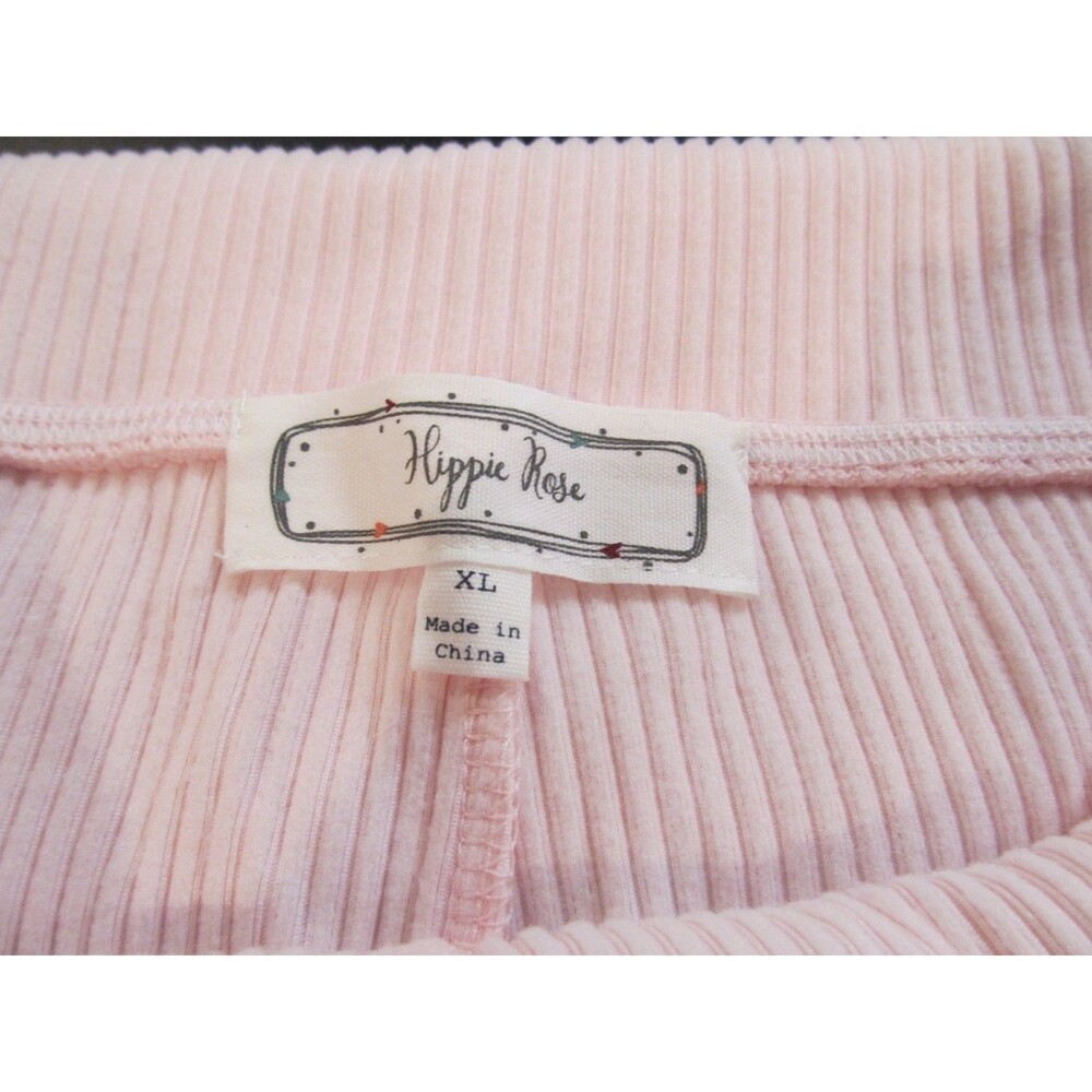 Hippie Rose Juniors XL Foldover Ribbed Lounge Pants Pink Flare NWT - Picture 4 of 11